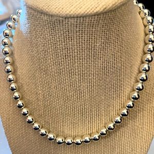 Ralph Lauren RLL Silvertone Necklace and Bracelet